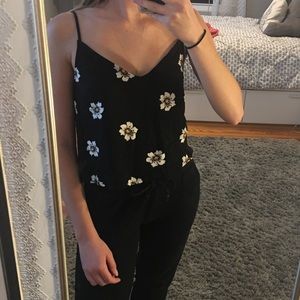 Flower Print Open Back Top